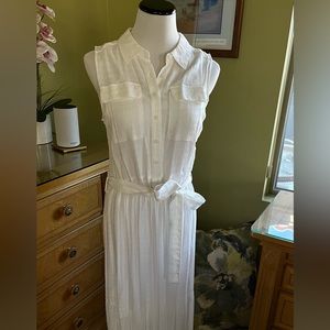 Vera Wang White Gauze Midi Dress..NWOT
